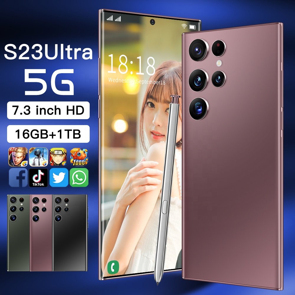 2023 Original Unlocked Cheap S23 5G Smartphone 6.7 Inch HD screen Android 13 Global Version 12+512G Mobile Phones 4G 5G network